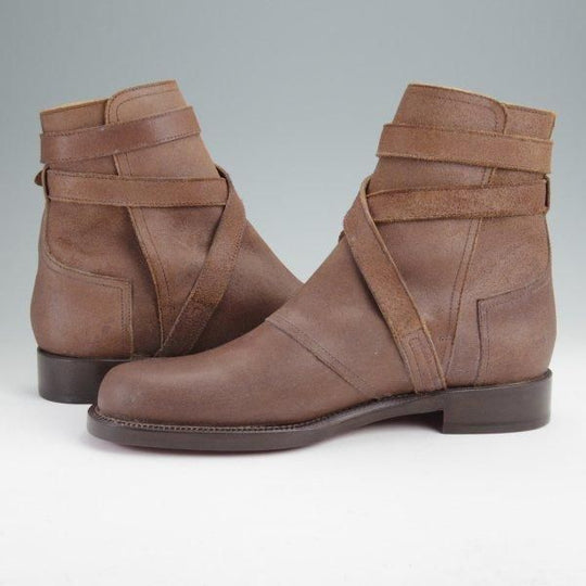 未使用★(伊製)HERMES/エルメス SIZE 39.5【ブラックラピド製法★ジョッパーブーツ】バケッタレザー/濃茶/メンズ★m893