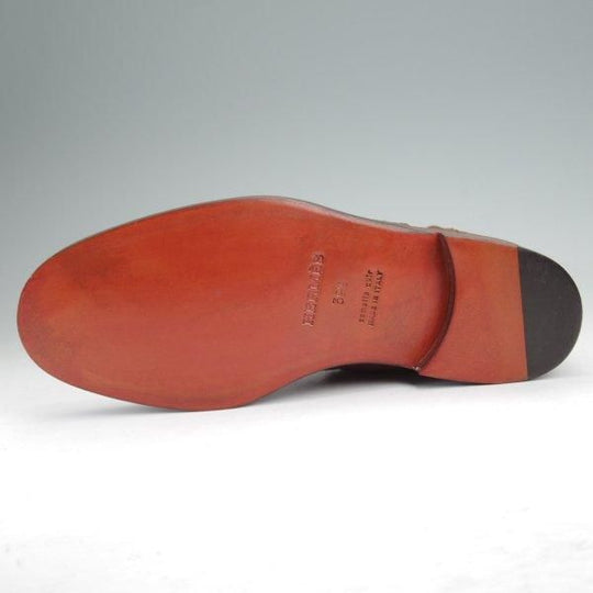 未使用★(伊製)HERMES/エルメス SIZE 39.5【ブラックラピド製法★ジョッパーブーツ】バケッタレザー/濃茶/メンズ★m893