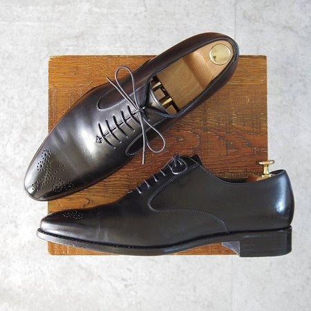 極美品★三陽山長 SIZE 8【貴重★ユナイテッドアローズ別注/オックスフォードシューズ】カーフ/黒/メンズ★m894