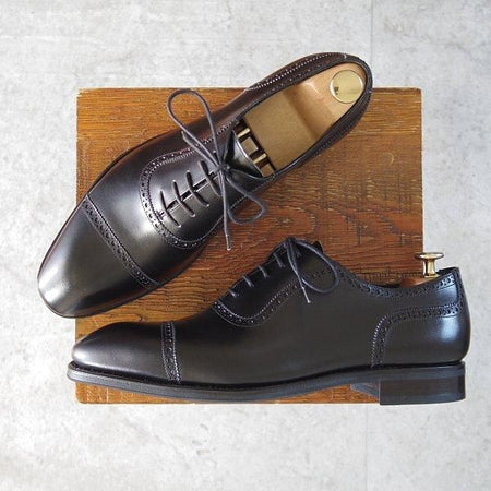 未使用★TLB Mallorca/ティーエルビー SIZE 7.5(左)/7(右)【現行定価6万円以上★クォーターブローグ/697】ALANラスト/カーフ/黒★m898