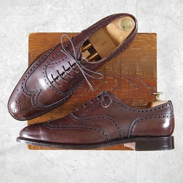 極美品★チャーチ 85F/UK8.5【現行定価￥176,000-★チェットウィンド/CHETWYND】173ラスト/フルブローグ/EBONY/濃茶/Church's★m915