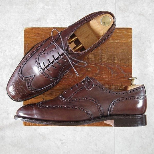 極美品★チャーチ 85F/UK8.5【現行定価￥176,000-★チェットウィンド/CHETWYND】173ラスト/フルブローグ/EBONY/濃茶/Church's★m915