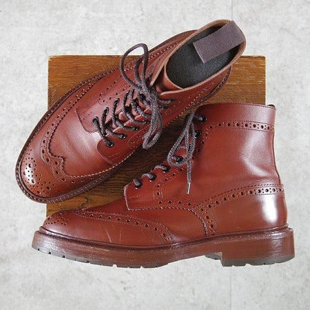 極上★トリッカーズ SIZE 7.5【定価￥143,000-★ユニオンワークス別注/ストウ/STOW】5634/カントリーブーツ/カーフ/茶/Tricker's★m917