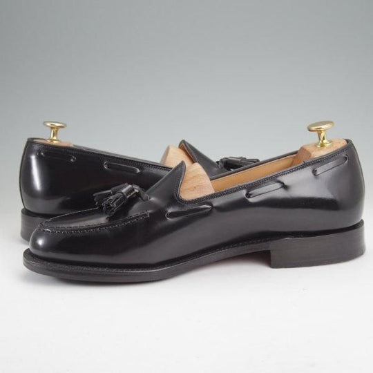 極美品★チャーチ 80F/UK8【現行5都市ロゴ★KEATS 2/タッセルローファー】93ラスト/ポリッシュドバインダーカーフ/黒/Church's★m944