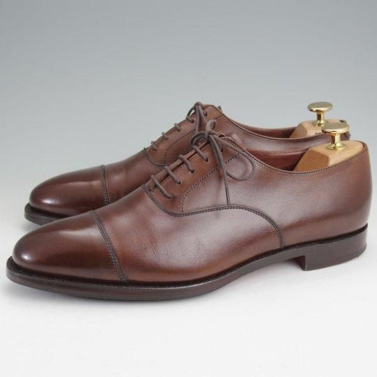 極上★クロケット&ジョーンズ 7.5E【現行定価10万円以上★KENT/ケント/341ラスト】ストレートチップ/カーフ/濃茶/Crockett&Jones★m949