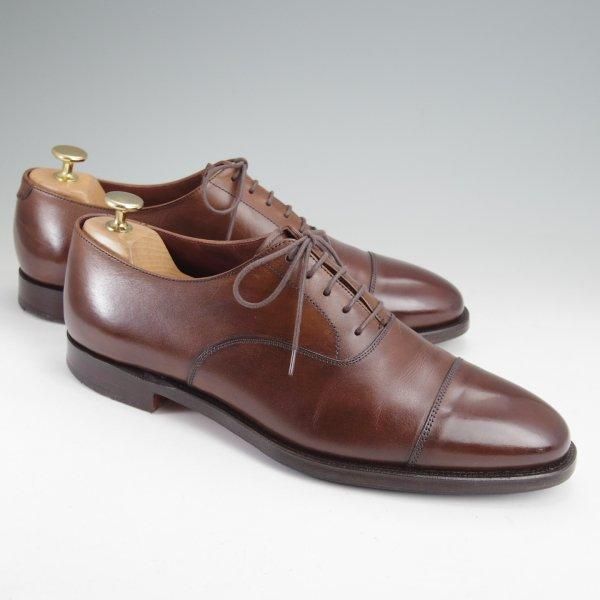 極上★クロケット&ジョーンズ 7.5E【現行定価10万円以上★KENT/ケント/341ラスト】ストレートチップ/カーフ/濃茶/Crockett&Jones★m949