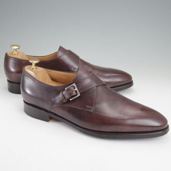 美品★ジョンロブ 9.5E【定価￥267,300-★ミュージアムカーフ/ASHILL/アシール】モンクストラップ/7000ラスト/濃茶/JOHN LOBB★m954