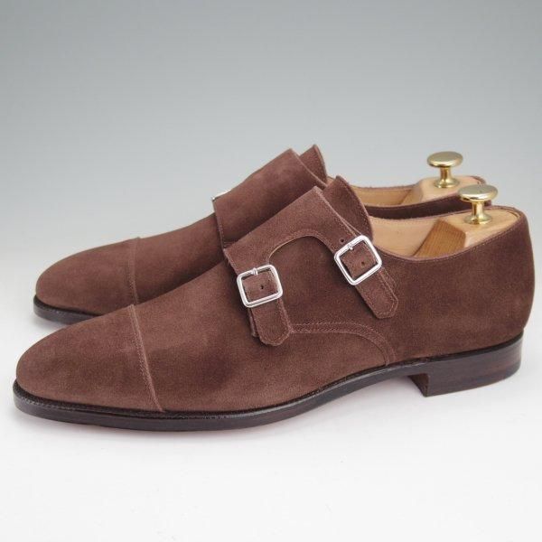未使用★クロケット&ジョーンズ UK7.5/US8D【貴重★ブルックスブラザーズ別注/Peal&co】341ラスト/ダブルモンク/ミンクスエード/濃茶★m957