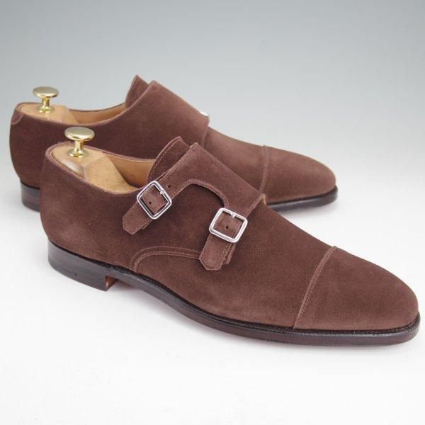 未使用★クロケット&ジョーンズ UK7.5/US8D【貴重★ブルックスブラザーズ別注/Peal&co】341ラスト/ダブルモンク/ミンクスエード/濃茶★m957