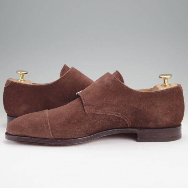 未使用★クロケット&ジョーンズ UK7.5/US8D【貴重★ブルックスブラザーズ別注/Peal&co】341ラスト/ダブルモンク/ミンクスエード/濃茶★m957