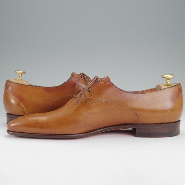 未使用★(伊)サントーニ SIZE 8.5【オックスフォードシューズ★9739/茶】カーフ/メンズ/Santoni★m961