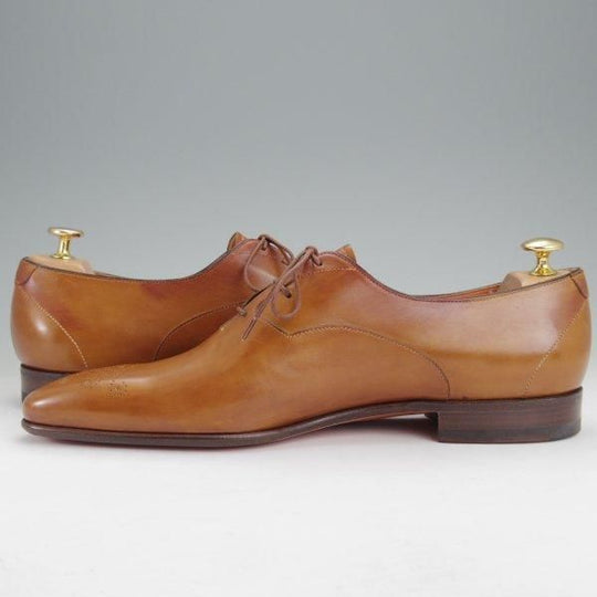 未使用★(伊)サントーニ SIZE 8.5【オックスフォードシューズ★9739/茶】カーフ/メンズ/Santoni★m961