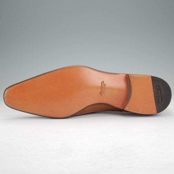 未使用★(伊)サントーニ SIZE 8.5【オックスフォードシューズ★9739/茶】カーフ/メンズ/Santoni★m961