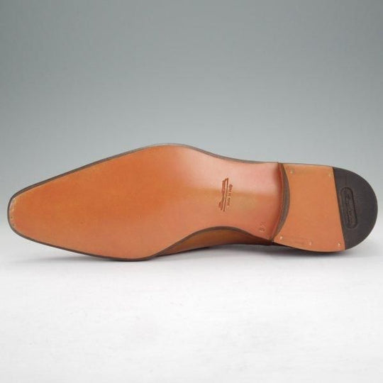 未使用★(伊)サントーニ SIZE 8.5【オックスフォードシューズ★9739/茶】カーフ/メンズ/Santoni★m961