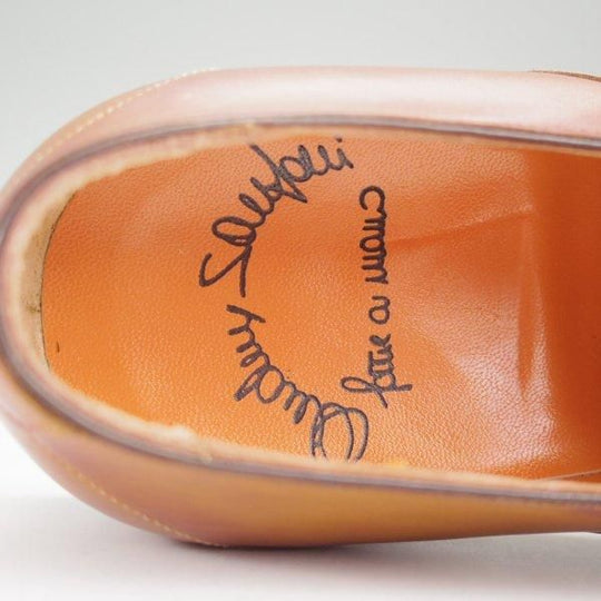 未使用★(伊)サントーニ SIZE 8.5【オックスフォードシューズ★9739/茶】カーフ/メンズ/Santoni★m961
