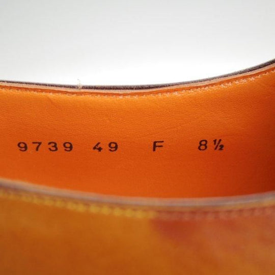 未使用★(伊)サントーニ SIZE 8.5【オックスフォードシューズ★9739/茶】カーフ/メンズ/Santoni★m961