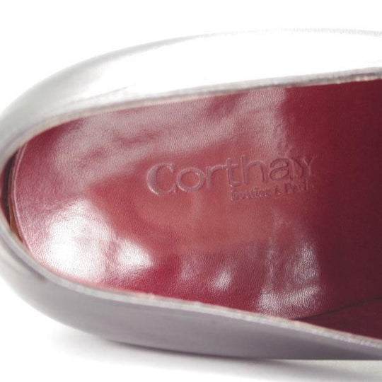 極美品★(仏)コルテ SIZE 5.5【現行定価￥253,000-★Arca/アルカ】プレーントゥ/Vフロント/カーフ/黒/メンズ/Corthay★m965