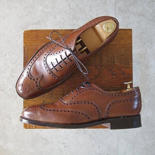 極美品★チャーチ 60F/UK6【貴重★Heritage COLLECTION/チェットウィンド同仕様】173ラスト/SANDRINGHAM/フルブローグ/茶/Church's★m967