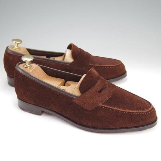 極上★Oriental/オリエンタル SIZE 6.5【貴重★クーズー(KUDU)革/ALBERS/コインローファー】419ラスト/スエード/濃茶/メンズ★m971