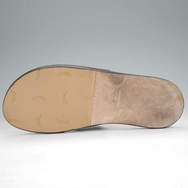 美品★(伊製)HERMES/エルメス SIZE 41【現行定価￥132,000-★Izmir/イズミール/レザーサンダル】カーフ/黒/メンズ★m974