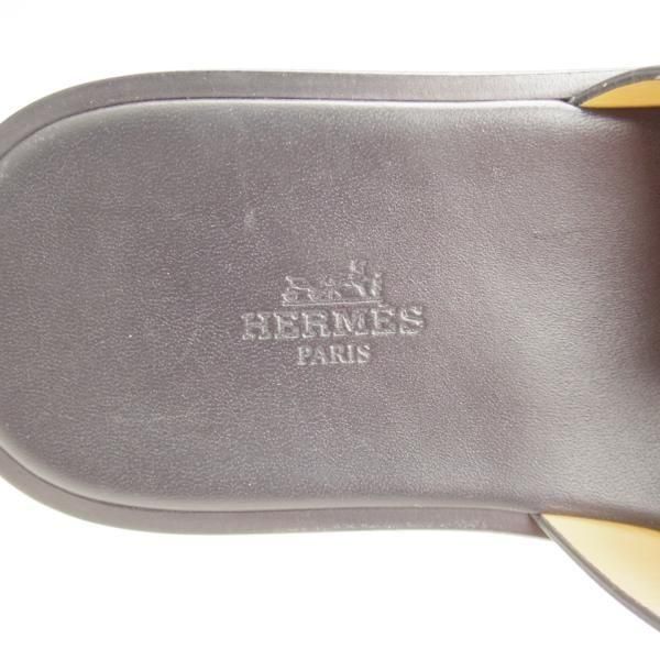 美品★(伊製)HERMES/エルメス SIZE 41【現行定価￥132,000-★Izmir/イズミール/レザーサンダル】カーフ/黒/メンズ★m974