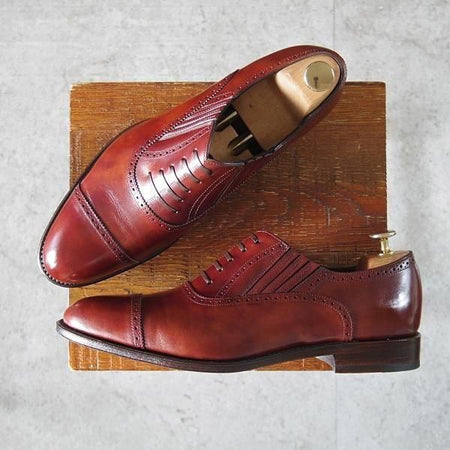 極美品★シェットランドフォックス SIZE 7【定価￥56,100-★サザーク/120F/レイジーマン】サイドエラスティック/茶/SHETLANDFOX★m987