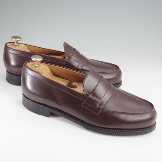 美品★J.M.ウエストン 6E【定価￥156,200-★180/コインローファー】41ラスト/ボックスカーフ/濃茶/Weston/ウェストン★m989