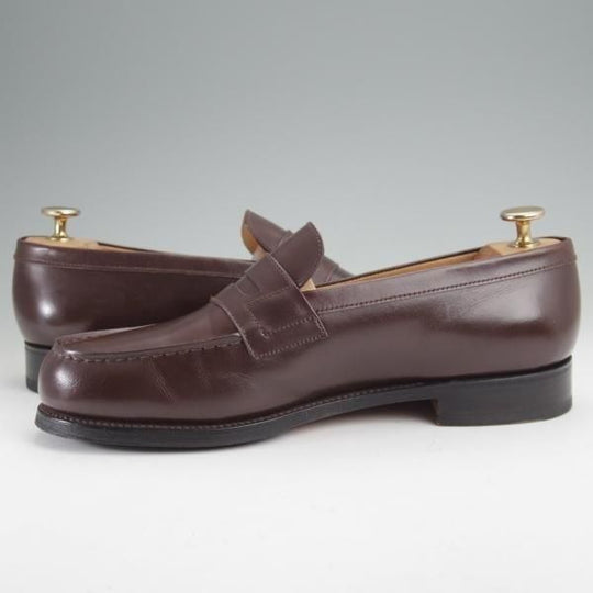 美品★J.M.ウエストン 6E【定価￥156,200-★180/コインローファー】41ラスト/ボックスカーフ/濃茶/Weston/ウェストン★m989