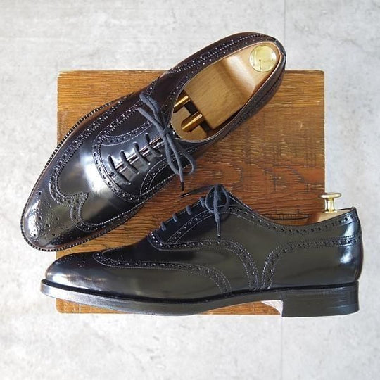 極上★チャーチ 90F/UK9【旧チャーチ★ブックバインダーカーフ/3都市ロゴ/HICKSTEAD】84ラスト/フルブローグ/黒/メンズ/Church's★m993