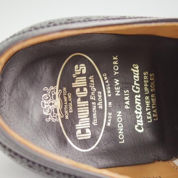 極上★チャーチ 90F/UK9【旧チャーチ★ブックバインダーカーフ/3都市ロゴ/HICKSTEAD】84ラスト/フルブローグ/黒/メンズ/Church's★m993