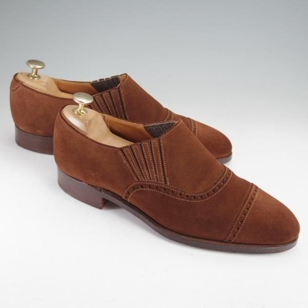 使用1回 極美 ポールセンスコーン CROCKETT&JONES クロケット 製 クロケット&ジョーンズ/ポールセン・スコーン別注/スエード/サイドエラ