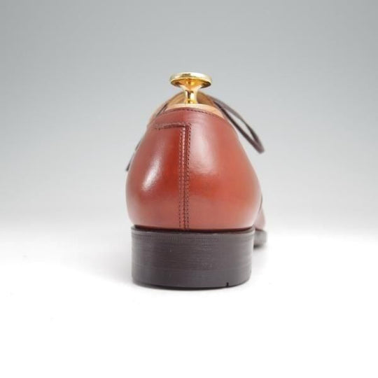 未使用★三陽山長 SIZE 6【定価￥91,300-★友二郎/R2010ラスト】ストレートチップ/カーフ/茶/メンズ/TOMOJIRO/Sanyo Yamacho★m999