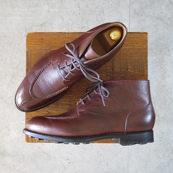 極美品★MIYAGI KOGYO(宮城興業) SIZE 5【スキンステッチ仕様★(米)ホーウィン社のハッチグレイン/リッジウェイソール】濃茶/メンズ★n003