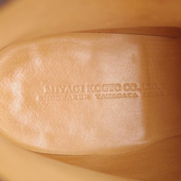 極美品★MIYAGI KOGYO(宮城興業) SIZE 5【スキンステッチ仕様★(米)ホーウィン社のハッチグレイン/リッジウェイソール】濃茶/メンズ★n003