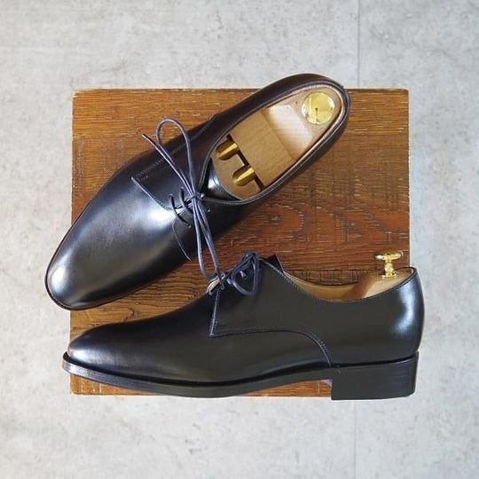 未使用★Oriental/オリエンタル SIZE 5【定価￥68,200-★プレーントゥ/3004】Vフロント/7965ラスト/ボックスカーフ/黒/メンズ★n004