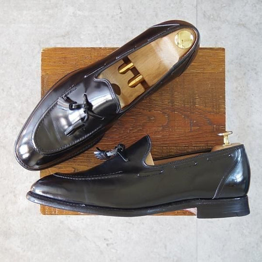 ★チャーチ 95F/UK9.5【旧チャーチ★ブックバインダーカーフ/KINGSLEY/タッセルローファー】3都市ロゴ/69Rラスト/黒/Church's★n006