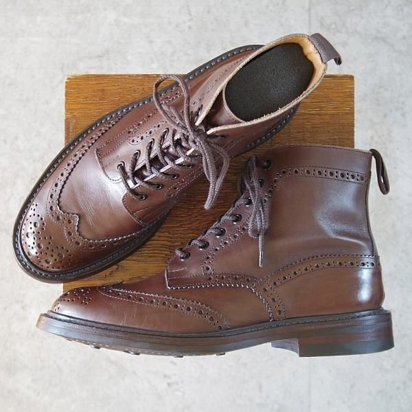 美品★トリッカーズ SIZE 8.5【モデル定価￥143,000-★ダイナイトソール/MALTON/モールトン】M2508/カントリーブーツ/濃茶/Tricker's★n009