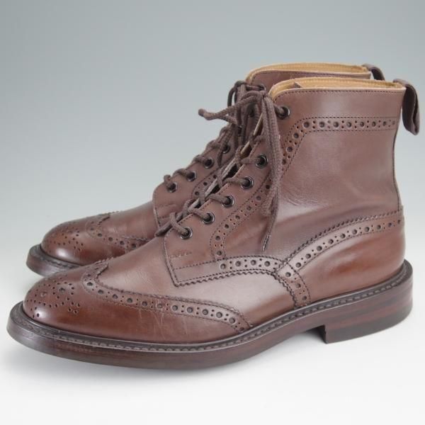 美品★トリッカーズ SIZE 8.5【モデル定価￥143,000-★ダイナイトソール/MALTON/モールトン】M2508/カントリーブーツ/濃茶/Tricker's★n009