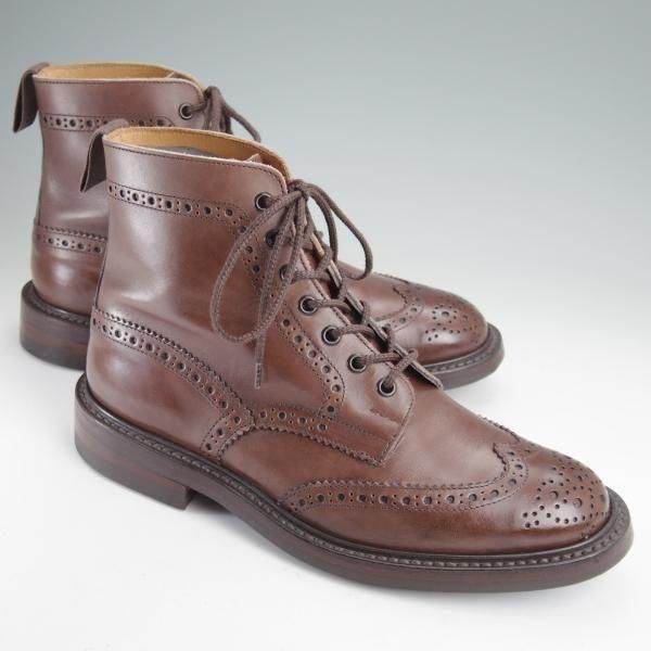 美品★トリッカーズ SIZE 8.5【モデル定価￥143,000-★ダイナイトソール/MALTON/モールトン】M2508/カントリーブーツ/濃茶/Tricker's★n009
