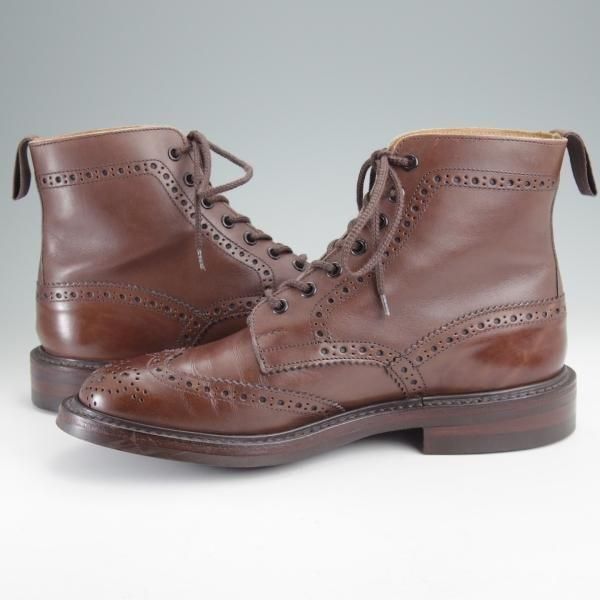 美品★トリッカーズ SIZE 8.5【モデル定価￥143,000-★ダイナイトソール/MALTON/モールトン】M2508/カントリーブーツ/濃茶/Tricker's★n009