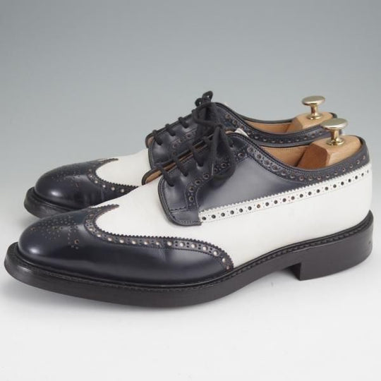 ★チャーチ 85F/UK8.5【現行定価￥198,000-★ダイナイトソール/GRAFTON R】スペクテイターシューズ/173ラスト/フルブローグ/白×紺★n016
