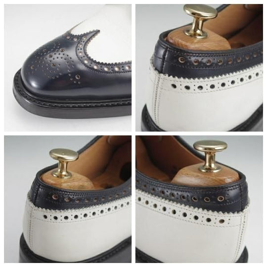 ★チャーチ 85F/UK8.5【現行定価￥198,000-★ダイナイトソール/GRAFTON R】スペクテイターシューズ/173ラスト/フルブローグ/白×紺★n016