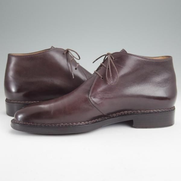 美品★(伊)ストール・マンテラッシ SIZE 41【貴重★ノルベジェーゼ製法/純正ツリー付】チャッカブーツ/濃茶/SUTOR MANTELLASSI★n017