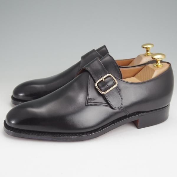 未使用★クロケット&ジョーンズ SIZE 7【貴重★(英)HACKETT LONDON別注/GROSVENOR】248ラスト/モンクストラップ/黒/Crockett&Jones★n019