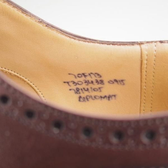 極美品★チャーチ 70F/UK7【定価￥176,000-★ディプロマット/DIPLOMAT】173ラスト/セミブローグ/カーフ/濃茶/Church's★n021