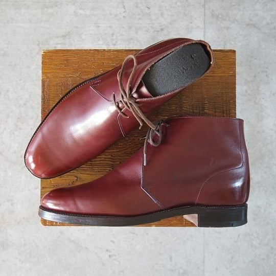 極上★クロケット&ジョーンズ 6.5E【貴重★(英)ポールセンスコーン別注/Poulsen Skone】チャッカブーツ/赤茶/Crockett&Jones★n027