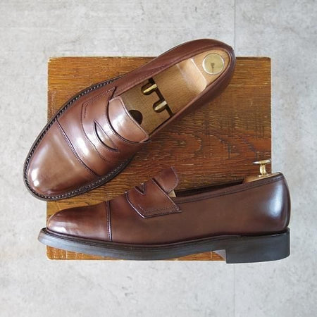 ★(英)グレンソン 7D【貴重★footmaster/ダイナイトソール仕様】コインローファー/30509/カーフ/濃茶/メンズ/GRENSON★n028