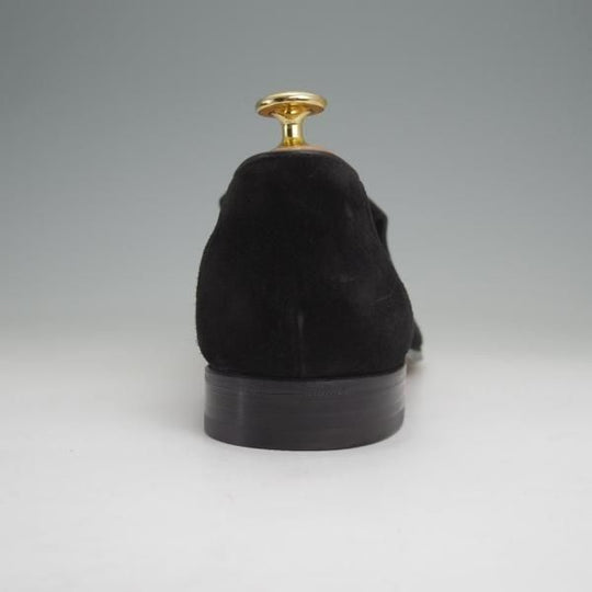 極美品★ジョンロブ SIZE 9【旧ロゴ★TURVEY/コインローファー/黒】スリッポン/スエード/メンズ/JOHN LOBB★n032