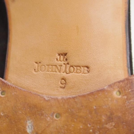極美品★ジョンロブ SIZE 9【旧ロゴ★TURVEY/コインローファー/黒】スリッポン/スエード/メンズ/JOHN LOBB★n032