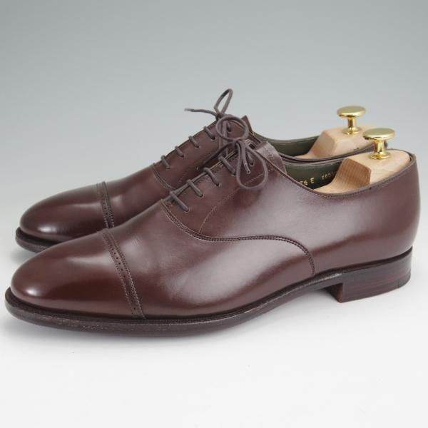 極上★クロケット&ジョーンズ 7.5E【ハンドグレードライン★阪急MEN'S別注/パンチドキャップトゥ】カーフ/濃茶/Crockett&Jones★n033
